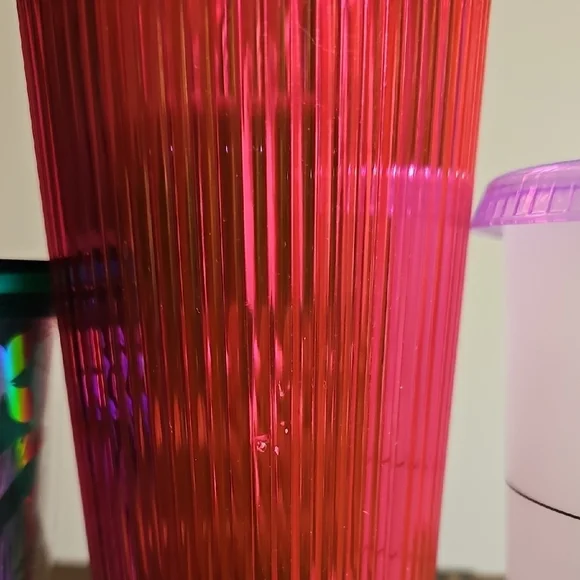 Starbucks Green and Silver, Hot Pink, Frosted Pink, and Clear FrostedTumbler Lot - Picture 3 of 11